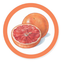 Grapefruit flavor circle sticker labels