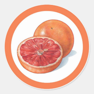 Grapefruit flavor circle sticker labels