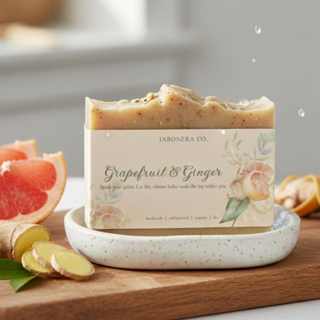 Grapefruit Ginger Handmade Soap Label Sticker (Creator Uploaded)