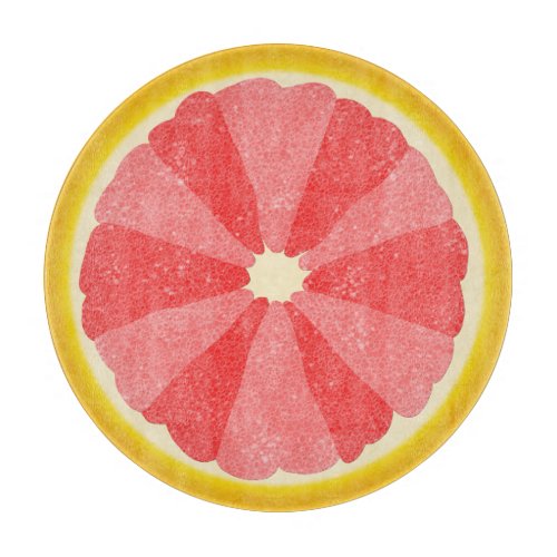 Grapefruit Half Pink Fruit Slice Summer Kitchen Cutting Board
