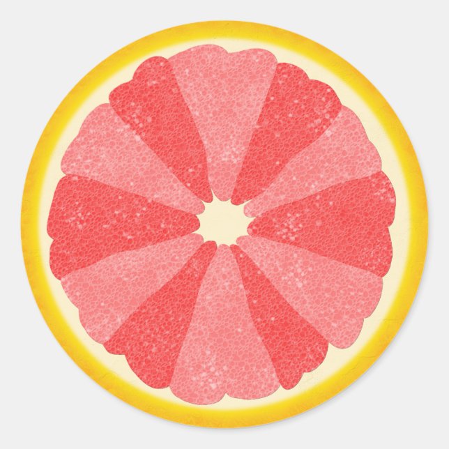Grapefruit Half Summer Fruit Slice Cute Pink Classic Round Sticker (Front)