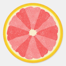 Grapefruit Half Summer Fruit Slice Cute Pink Classic Round Sticker