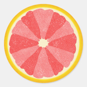 Grapefruit Half Summer Fruit Slice Cute Pink Classic Round Sticker
