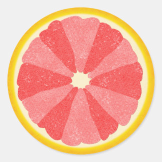 Grapefruit Half Summer Fruit Slice Cute Pink Classic Round Sticker