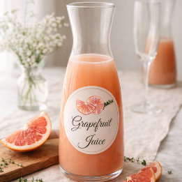 Grapefruit Juice Mimosa Bar Bottle  Classic Round Sticker