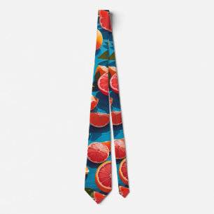 Grapefruit juicy Rainbow Custom Pattern Neck Tie