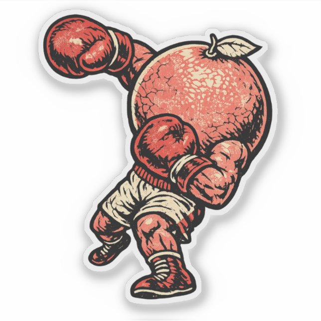 Grapefruit Knockout Puncher — Vintage Retro Boxer  Sticker (Front)