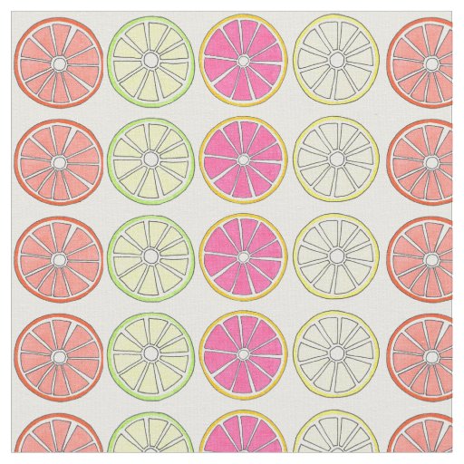 Grapefruit Lemon Lime Orange Citrus Fruit Slices Fabric