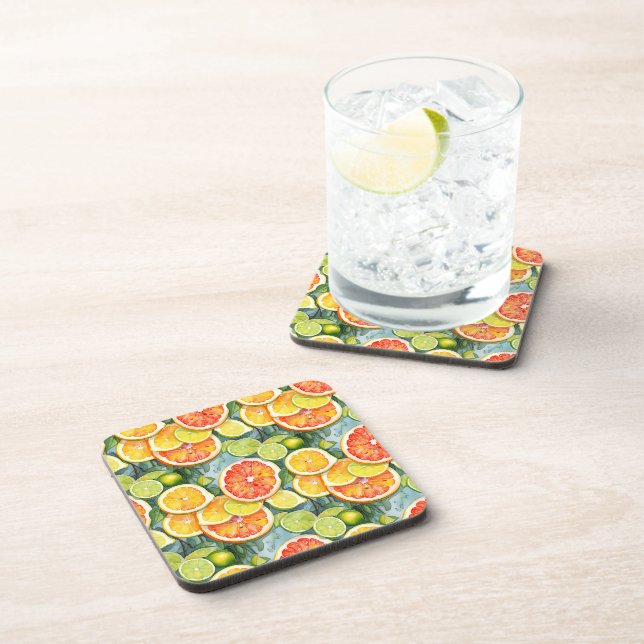 Grapefruit, Lemons, Limes and Oranges Citrus Beverage Coaster (Right Side)