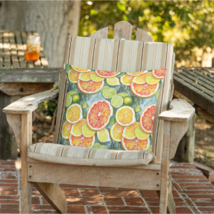 Grapefruit, Lemons, Limes and Oranges Citrus Outdoor Pillow