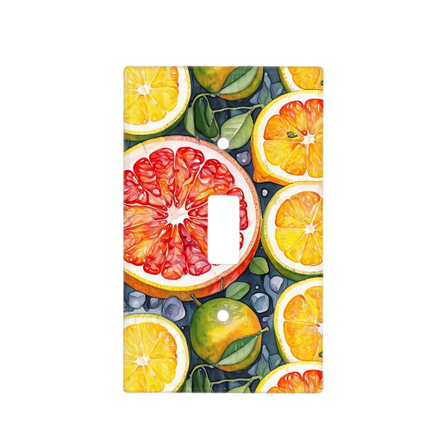 Grapefruit, Limes and Lemons Citrus Themed Light Switch Cover (Front)