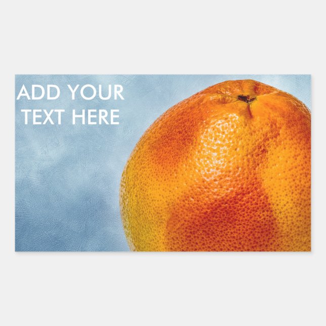 Grapefruit of bright orange color rectangular sticker (Front)