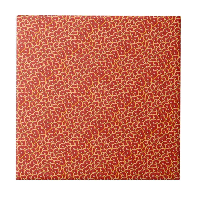 Grapefruit pattern ceramic tile (Front)