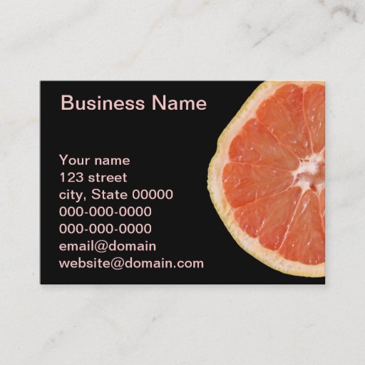 Customizable Grapefruit Slice Business Cards
