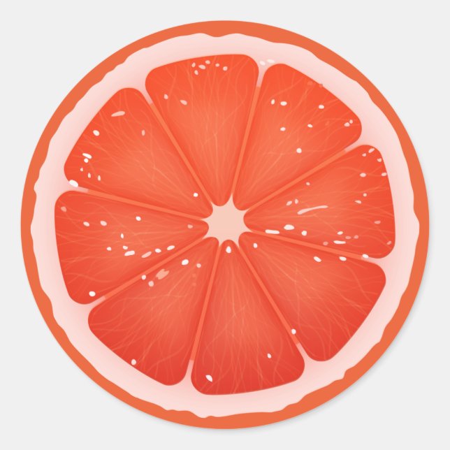 Grapefruit Slice Classic Round Sticker (Front)