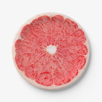 Grapefruit Slice Summer Party Paper Plates by KeikoPrints at Zazzle