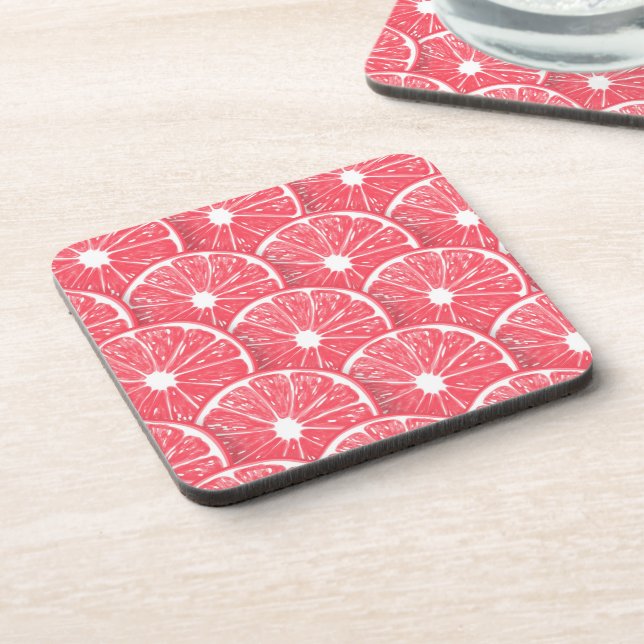 Grapefruit slices beverage coaster (Left Side)