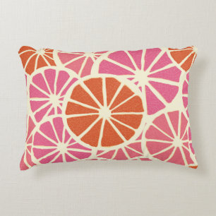 Grapefruit slices seamless pattern,fresh citrus ba accent pillow
