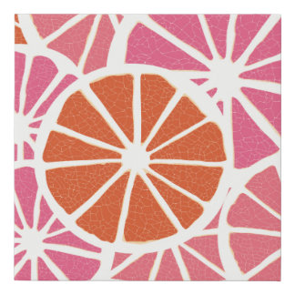 Grapefruit slices seamless pattern,fresh citrus ba faux canvas print