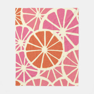 Grapefruit slices seamless pattern,fresh citrus ba fleece blanket