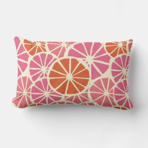 Grapefruit slices seamless pattern,fresh citrus ba lumbar pillow