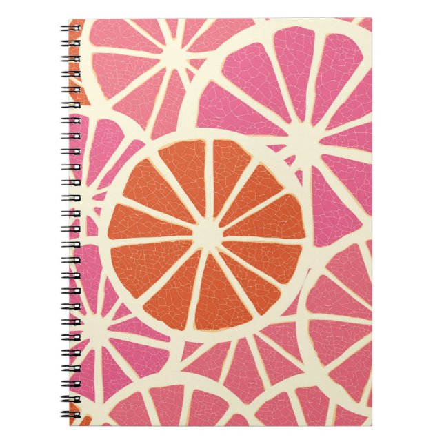 Grapefruit slices seamless pattern,fresh citrus ba notebook (Front)