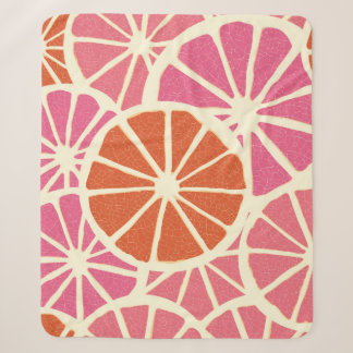 Grapefruit slices seamless pattern,fresh citrus ba sherpa blanket