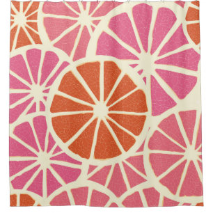 Grapefruit slices seamless pattern,fresh citrus ba shower curtain