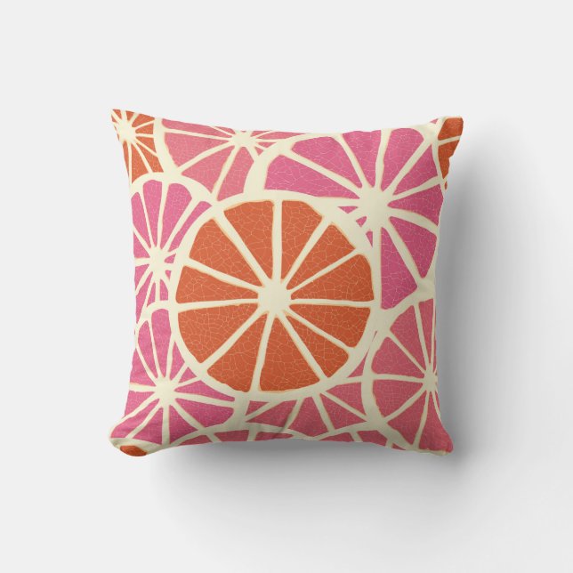 Grapefruit slices seamless pattern,fresh citrus ba throw pillow (Front)