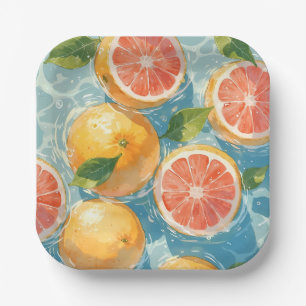 Grapefruit Splash Paper Plates