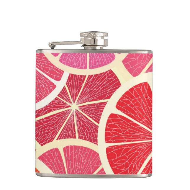 Grapefruit vintage background flask (Front)