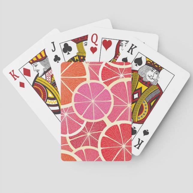 Grapefruit vintage background poker cards (Back)