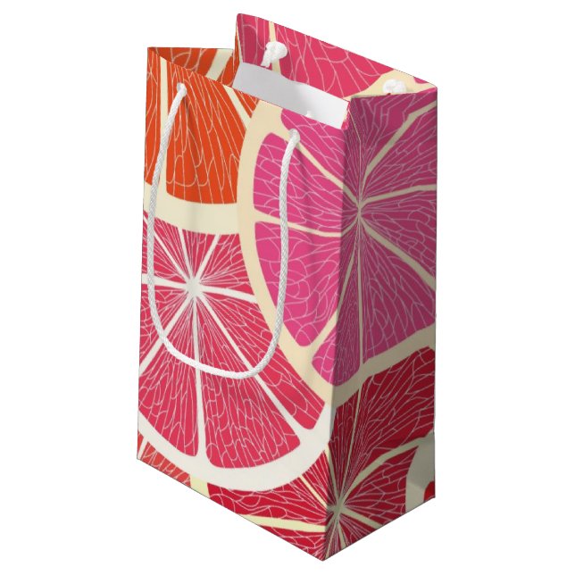 Grapefruit vintage background small gift bag (Back Angled)