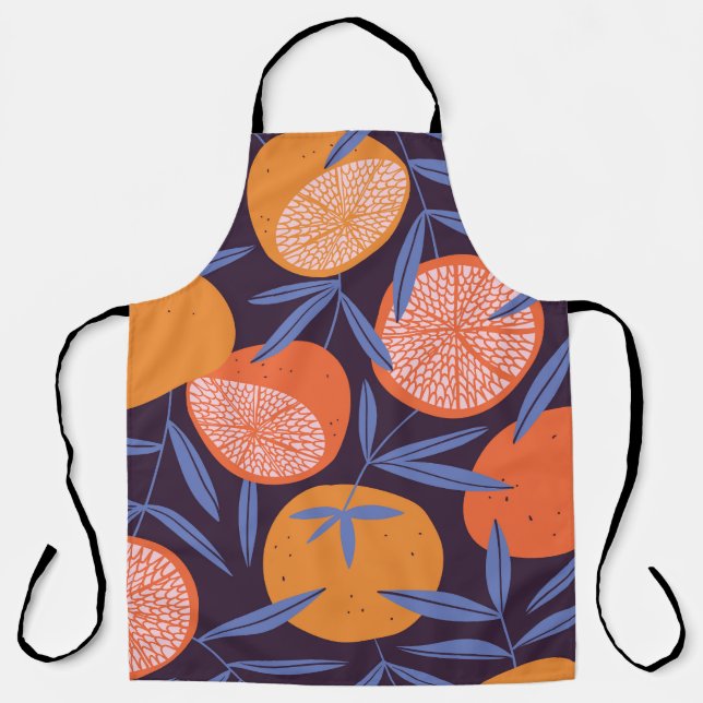 Grapefruit Vintage, Tropical Fruit Pattern. Apron (Front)