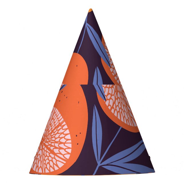 Grapefruit Vintage, Tropical Fruit Pattern. Party Hat (Front)