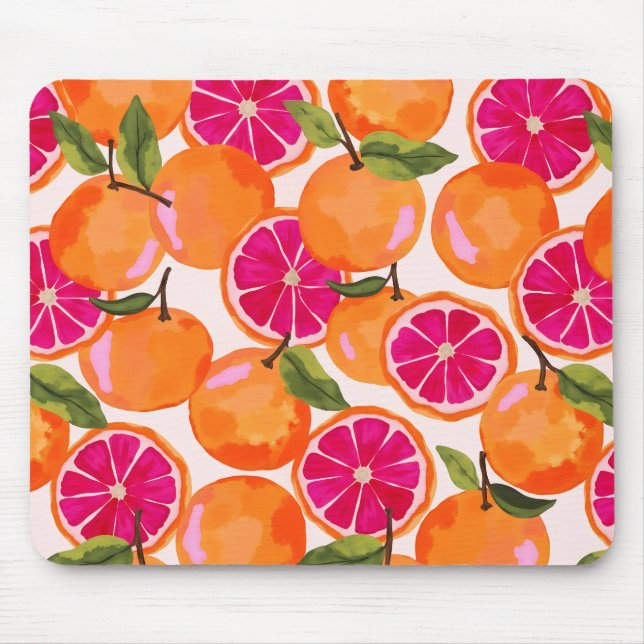Grapefruit Watercolor Mouse Pad (Front)