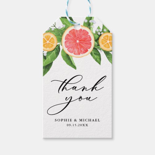 Grapefruits and Oranges Summer Thank You Gift Tags