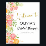 Grapefruits Citrus Bridal Shower Welcome Sign<br><div class="desc">Grapefruits Citrus Fruit Bridal Shower Welcome Sign</div>
