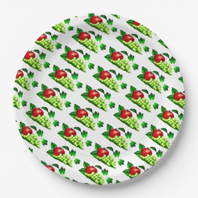 Grapes and Apples Paper Plates (Front)