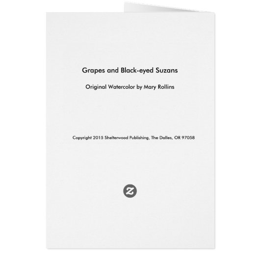 Grapes and Black-Eyed Susans (Back)