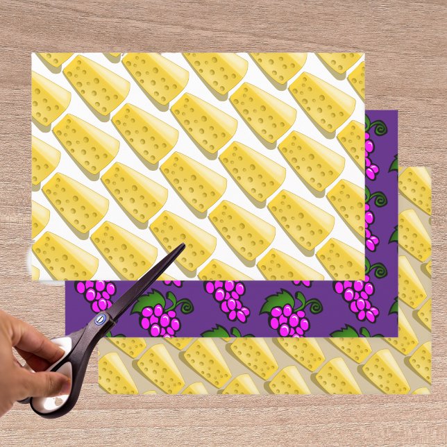 grapes and cheese - gourmet pattern wrapping paper sheets (Creator Uploaded)