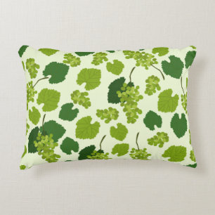 Grapes and Grape Leaves Pattern Accent Pillow