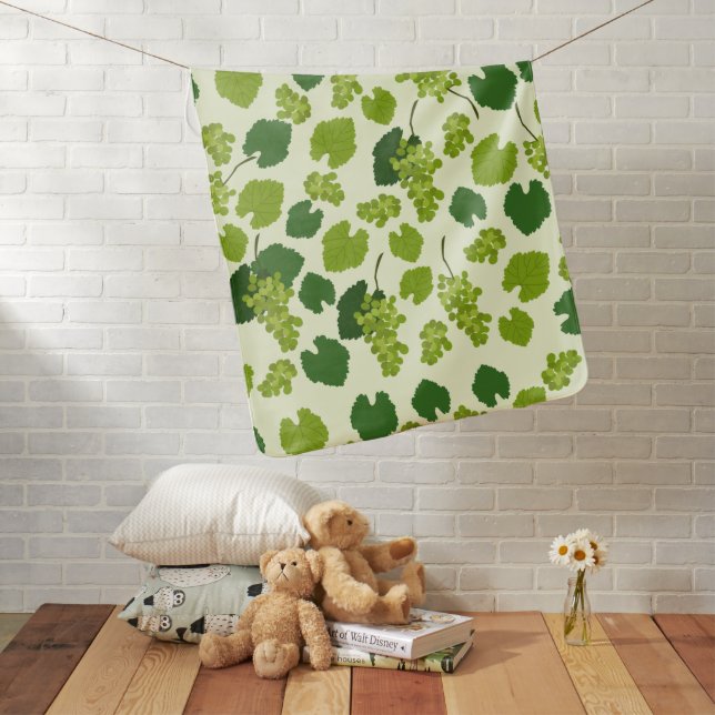 Grapes and Grape Leaves Pattern  Baby Blanket (In Situ)