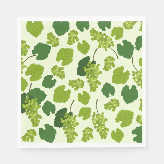 Grapes and Grape Leaves Pattern Napkins (Front)