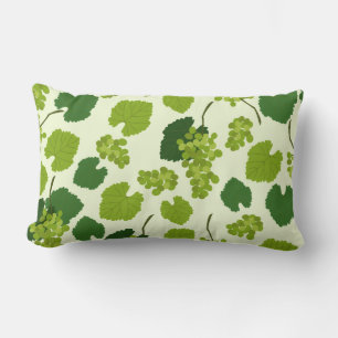Grapes and Grape Leaves Pattern Throw Pillow