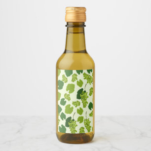 Grapes and Grape Leaves Pattern Wine Label