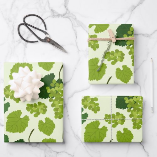 Grapes and Grape Leaves Pattern  Wrapping Paper Sheets