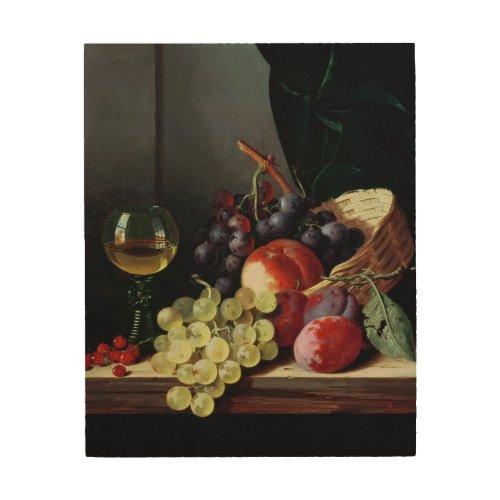 Grapes and plums wood wall decor