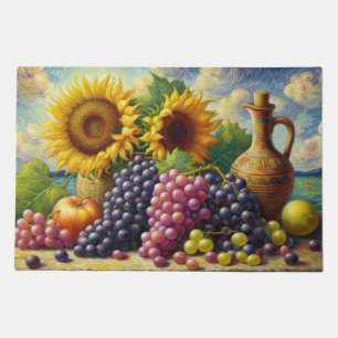 Grapes and Sunflowers Oil Painting Doormat