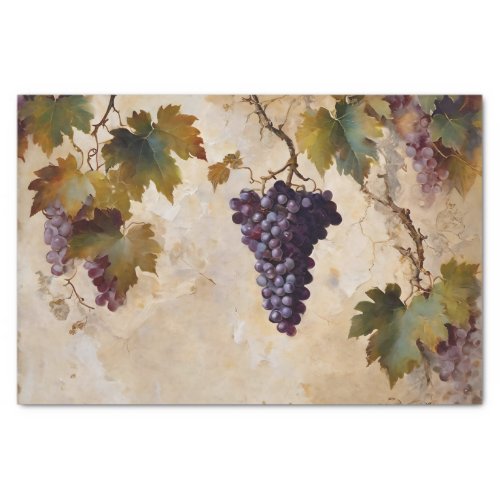 Grapes and Vines Watercolor Decoupage Tissue Paper